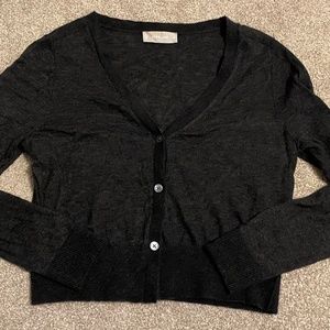 NWOT Everlane The Featherweight Alpaca Cardigan Heathered Black Medium